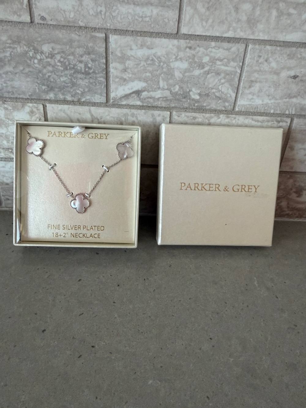 Silver-Plated Pink Clover Necklace